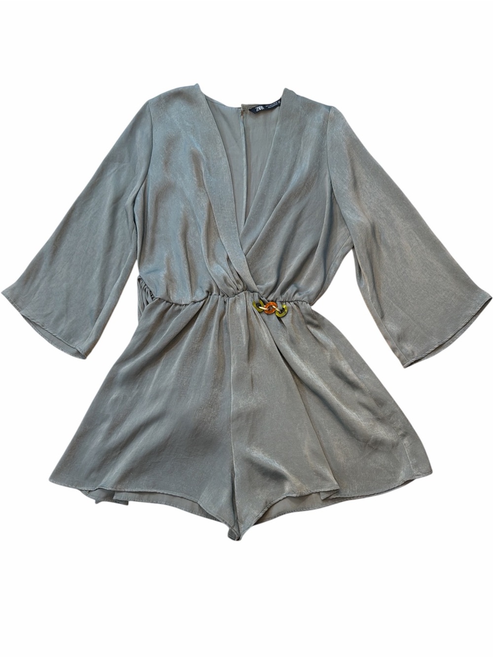 Zara Satin Effect Romper with Link Detail